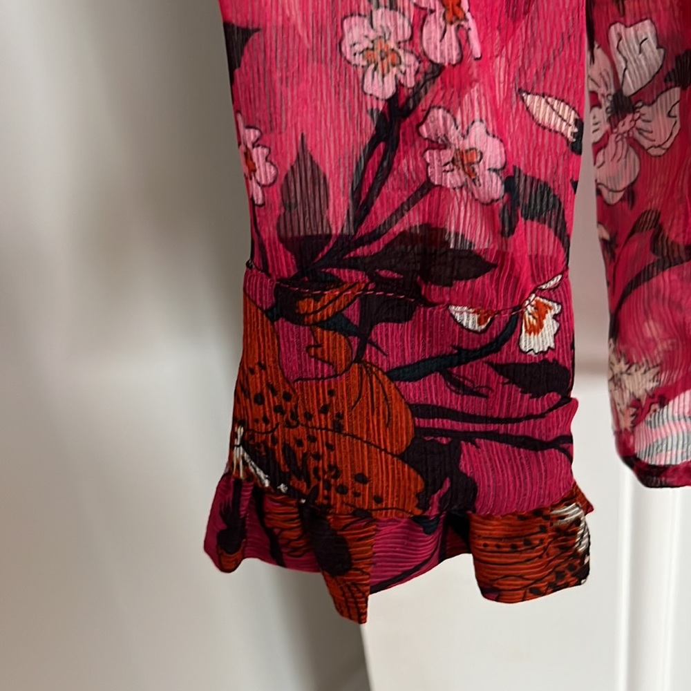 Top shop sheer floral button-down - Picture 7 of 7